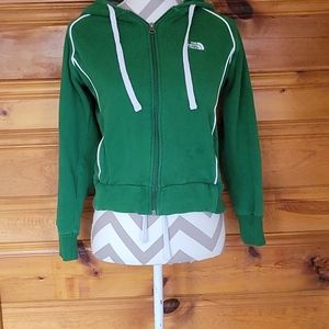 The North Face green hoodie sweatshirt zip up.